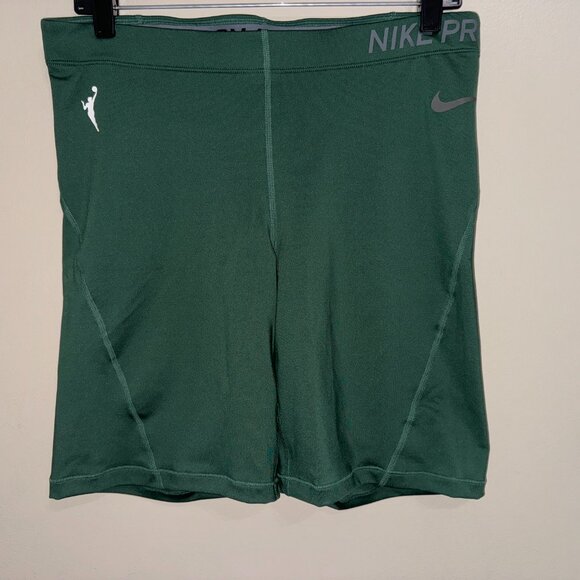 Nike Pro WNBA Team Issue Compression 8” Shorts Green Womens CW4244-323 NEW - Picture 1 of 14